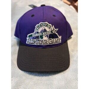 Vintage 1998 MLB All-Star Game Colorado Rockies Logo 7 Twill Snapback Hat - NWOT